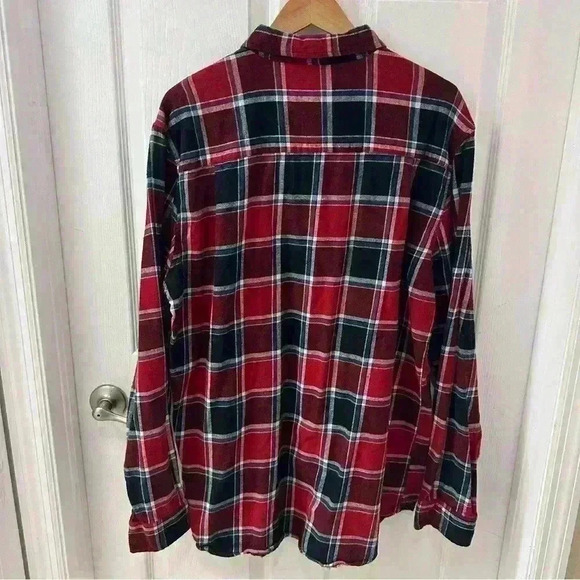 FOUNDRY XLT Flannel Cotton Red and Blue Long Sleeve Button Down Men’s Shirt - Picture 6 of 6